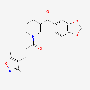 1,3-benzodioxol-5-yl{1-[3-(3,5-dimethyl-4-isoxazolyl)propanoyl]-3-piperidinyl}methanone