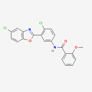 molecular formula C21H14Cl2N2O3 B6019303 N-[4-chloro-3-(5-chloro-1,3-benzoxazol-2-yl)phenyl]-2-methoxybenzamide 