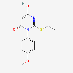 molecular formula C13H14N2O3S B6019315 2-(ethylsulfanyl)-6-hydroxy-3-(4-methoxyphenyl)pyrimidin-4(3H)-one 