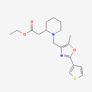 ethyl (1-{[5-methyl-2-(3-thienyl)-1,3-oxazol-4-yl]methyl}-2-piperidinyl)acetate