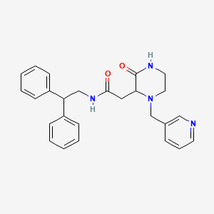 molecular formula C26H28N4O2 B6019353 N-(2,2-diphenylethyl)-2-[3-oxo-1-(3-pyridinylmethyl)-2-piperazinyl]acetamide 