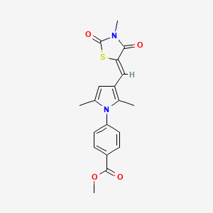 methyl 4-{2,5-dimethyl-3-[(Z)-(3-methyl-2,4-dioxo-1,3-thiazolidin-5-ylidene)methyl]-1H-pyrrol-1-yl}benzoate