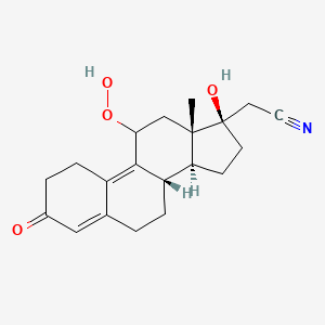molecular formula C20H25NO4 B601937 Dienogest Impurity K (11beta-Hydroperoxy Dienogest) CAS No. 106111-43-7