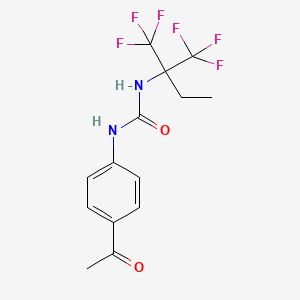 molecular formula C14H14F6N2O2 B6019387 N-(4-acetylphenyl)-N'-[1,1-bis(trifluoromethyl)propyl]urea 