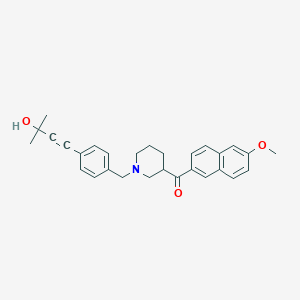 molecular formula C29H31NO3 B6019426 {1-[4-(3-hydroxy-3-methyl-1-butyn-1-yl)benzyl]-3-piperidinyl}(6-methoxy-2-naphthyl)methanone 