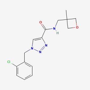 molecular formula C15H17ClN4O2 B6019454 1-[(2-chlorophenyl)methyl]-N-[(3-methyloxetan-3-yl)methyl]triazole-4-carboxamide 