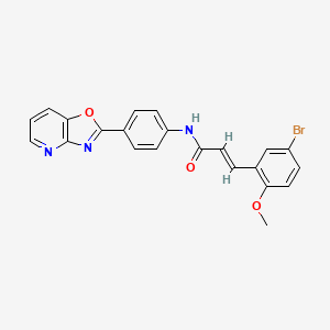 molecular formula C22H16BrN3O3 B6019461 (E)-3-(5-bromo-2-methoxyphenyl)-N-[4-([1,3]oxazolo[4,5-b]pyridin-2-yl)phenyl]prop-2-enamide 