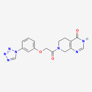 molecular formula C16H15N7O3 B6019476 7-{[3-(1H-tetrazol-1-yl)phenoxy]acetyl}-5,6,7,8-tetrahydropyrido[3,4-d]pyrimidin-4(3H)-one 