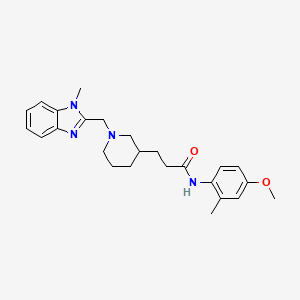 N-(4-methoxy-2-methylphenyl)-3-[1-[(1-methylbenzimidazol-2-yl)methyl]piperidin-3-yl]propanamide