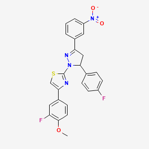 4-(3-fluoro-4-methoxyphenyl)-2-[5-(4-fluorophenyl)-3-(3-nitrophenyl)-4,5-dihydro-1H-pyrazol-1-yl]-1,3-thiazole