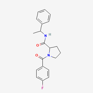 molecular formula C20H21FN2O2 B6019532 1-(4-fluorobenzoyl)-N-(1-phenylethyl)prolinamide 