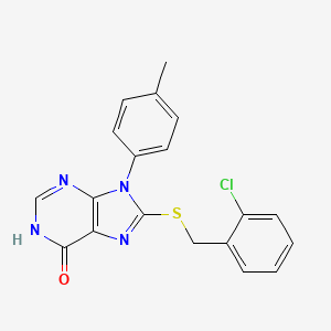 8-{[(2-CHLOROPHENYL)METHYL]SULFANYL}-9-(4-METHYLPHENYL)-6,9-DIHYDRO-1H-PURIN-6-ONE