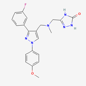 5-{[{[3-(3-fluorophenyl)-1-(4-methoxyphenyl)-1H-pyrazol-4-yl]methyl}(methyl)amino]methyl}-2,4-dihydro-3H-1,2,4-triazol-3-one