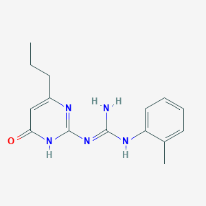 molecular formula C15H19N5O B6019583 N-(2-methylphenyl)-N'-(6-oxo-4-propyl-1,6-dihydro-2-pyrimidinyl)guanidine 