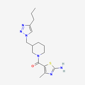 molecular formula C16H24N6OS B6019590 4-methyl-5-({3-[(4-propyl-1H-1,2,3-triazol-1-yl)methyl]-1-piperidinyl}carbonyl)-1,3-thiazol-2-amine trifluoroacetate 