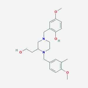 molecular formula C23H32N2O4 B6019591 2-{[3-(2-hydroxyethyl)-4-(4-methoxy-3-methylbenzyl)-1-piperazinyl]methyl}-4-methoxyphenol 