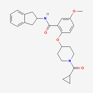 2-{[1-(cyclopropylcarbonyl)-4-piperidinyl]oxy}-N-(2,3-dihydro-1H-inden-2-yl)-5-methoxybenzamide