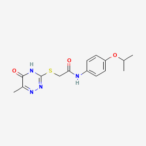 molecular formula C15H18N4O3S B6019601 N-(4-isopropoxyphenyl)-2-[(6-methyl-5-oxo-4,5-dihydro-1,2,4-triazin-3-yl)thio]acetamide 