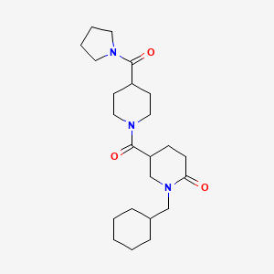 molecular formula C23H37N3O3 B6019605 1-(cyclohexylmethyl)-5-{[4-(1-pyrrolidinylcarbonyl)-1-piperidinyl]carbonyl}-2-piperidinone 