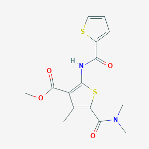 molecular formula C15H16N2O4S2 B6019630 methyl 5-[(dimethylamino)carbonyl]-4-methyl-2-[(2-thienylcarbonyl)amino]-3-thiophenecarboxylate 