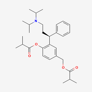 molecular formula C30H43NO4 B601966 2-{(1S)-3-[Di(propan-2-yl)amino]-1-phenylpropyl}-4-{[(2-methylpropanoyl)oxy]methyl}phenyl 2-methylpropanoate CAS No. 1208313-13-6