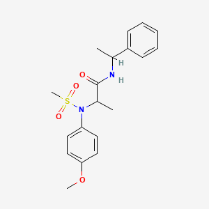 molecular formula C19H24N2O4S B6019701 2-(4-methoxy-N-methylsulfonylanilino)-N-(1-phenylethyl)propanamide 