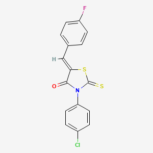 molecular formula C16H9ClFNOS2 B6019717 (5Z)-3-(4-chlorophenyl)-5-(4-fluorobenzylidene)-2-thioxo-1,3-thiazolidin-4-one 