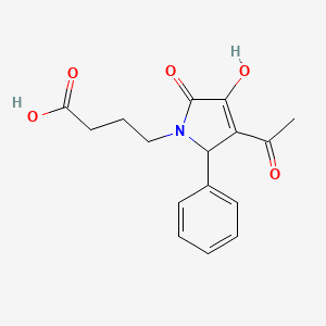 molecular formula C16H17NO5 B6019718 4-(3-acetyl-4-hydroxy-5-oxo-2-phenyl-2,5-dihydro-1H-pyrrol-1-yl)butanoic acid 