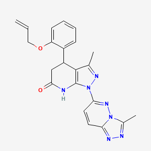 3-Methyl-1-{3-methyl-[1,2,4]triazolo[4,3-B]pyridazin-6-YL}-4-[2-(prop-2-EN-1-yloxy)phenyl]-1H,4H,5H,6H,7H-pyrazolo[3,4-B]pyridin-6-one