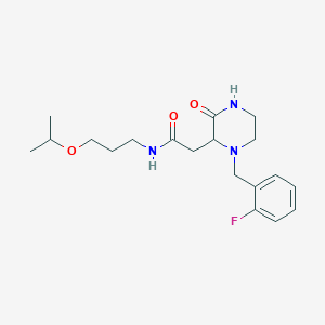 2-[1-[(2-fluorophenyl)methyl]-3-oxopiperazin-2-yl]-N-(3-propan-2-yloxypropyl)acetamide