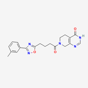 7-{4-[3-(3-methylphenyl)-1,2,4-oxadiazol-5-yl]butanoyl}-5,6,7,8-tetrahydropyrido[3,4-d]pyrimidin-4(3H)-one