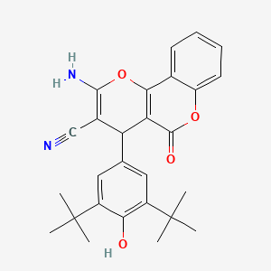 2-amino-4-(3,5-ditert-butyl-4-hydroxyphenyl)-5-oxo-4H-pyrano[3,2-c]chromene-3-carbonitrile