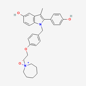 molecular formula C30H34N2O4 B602038 1-[[4-[2-(六氢-1-氧化-1H-氮杂卓-1-基)乙氧基]苯基]甲基]-2-(4-羟基苯基)-3-甲基-1H-吲哚-5-醇 CAS No. 1174289-22-5