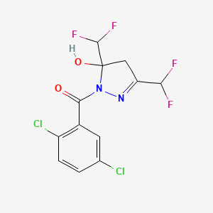 molecular formula C12H8Cl2F4N2O2 B6020421 [3,5-bis(difluoromethyl)-5-hydroxy-4,5-dihydro-1H-pyrazol-1-yl](2,5-dichlorophenyl)methanone 