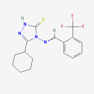 5-cyclohexyl-4-{[2-(trifluoromethyl)benzylidene]amino}-4H-1,2,4-triazole-3-thiol