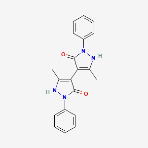 molecular formula C20H18N4O2 B602045 3,3'-二甲基-1,1'-二苯基-1h,1'h-4,4'-联吡唑-5,5'-二醇 CAS No. 177415-76-8