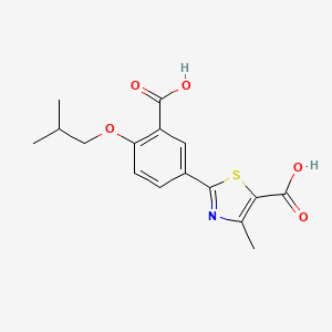 molecular formula C16H17NO5S B602053 2-(3-Carboxy-4-isobutoxyphenyl)-4-methylthiazole-5-carboxylic acid CAS No. 1239233-87-4