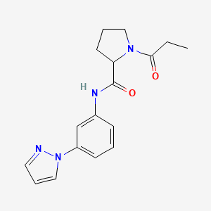 1-propionyl-N-[3-(1H-pyrazol-1-yl)phenyl]prolinamide