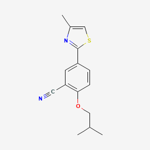 molecular formula C15H16N2OS B602054 2-Isobutoxy-5-(4-methylthiazol-2-yl)benzonitrile CAS No. 1335202-60-2
