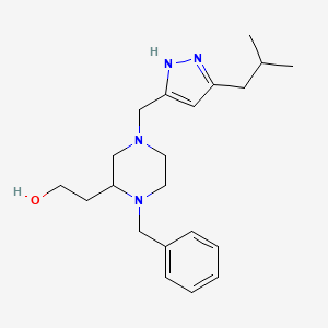 2-{1-benzyl-4-[(5-isobutyl-1H-pyrazol-3-yl)methyl]-2-piperazinyl}ethanol