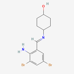 molecular formula C13H16Br2N2O B602071 trans-4-((2-Amino-3,5-dibromobenzylidene)amino)cyclohexanol CAS No. 50910-53-7