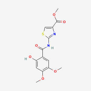 molecular formula C14H14N2O6S B602140 Methyl 2-(2-hydroxy-4,5-diMethoxybenzaMido)thiazole-4-carboxylate CAS No. 877997-99-4