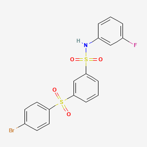 3-(4-bromophenyl)sulfonyl-N-(3-fluorophenyl)benzenesulfonamide