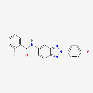 2-fluoro-N-[2-(4-fluorophenyl)benzotriazol-5-yl]benzamide