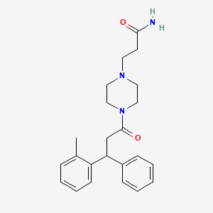 3-[4-[3-(2-Methylphenyl)-3-phenylpropanoyl]piperazin-1-yl]propanamide