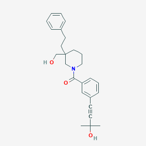 molecular formula C26H31NO3 B6021635 4-(3-{[3-(hydroxymethyl)-3-(2-phenylethyl)-1-piperidinyl]carbonyl}phenyl)-2-methyl-3-butyn-2-ol 