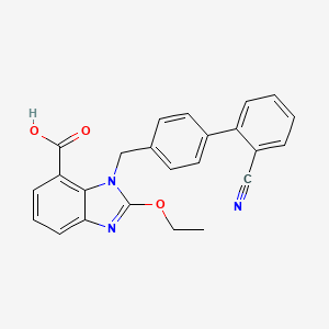 molecular formula C24H19N3O3 B602173 1-((2'-氰基-[1,1'-联苯]-4-基)甲基)-2-乙氧基-1H-苯并[d]咪唑-7-羧酸 CAS No. 632322-61-3