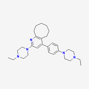 molecular formula C29H43N5 B602176 2-(4-Ethylpiperazin-1-yl)-4-(4-(4-ethylpiperazin-1-yl)phenyl)-5,6,7,8,9,10-hexahydrocycloocta[b]pyridine CAS No. 1648791-23-4