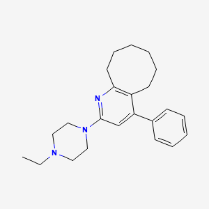 molecular formula C23H31N3 B602180 2-(4-Ethylpiperazin-1-yl)-4-phenyl-5,6,7,8,9,10-hexahydrocycloocta[b]pyridine CAS No. 132810-75-4