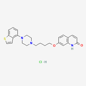 molecular formula C25H27N3O2S.2HCl B602205 7-(4-(4-(Benzo[b]thiophen-4-yl)piperazin-1-yl)butoxy)quinolin-2(1H)-one hydrochloride CAS No. 913612-38-1
